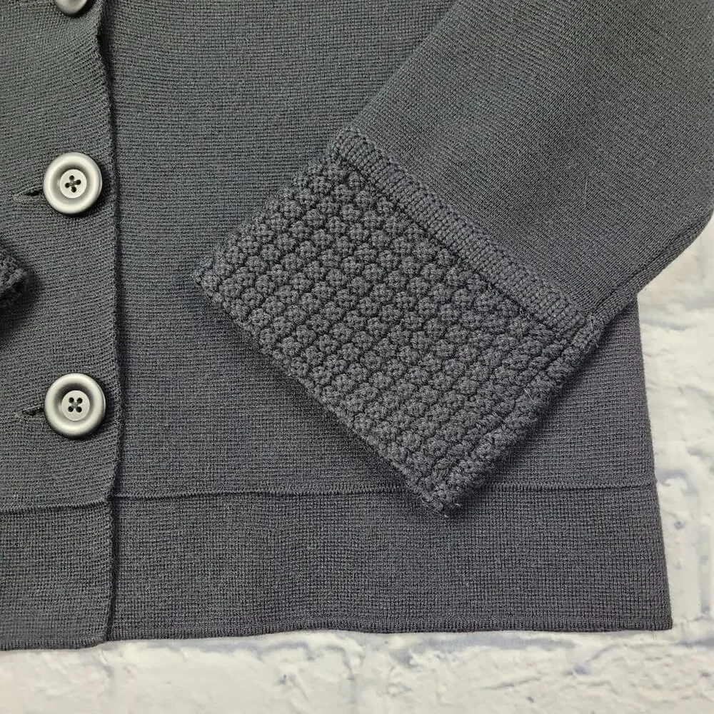 CAbi Black Jackie O Cropped Wool Blend Cardigan style #502 size Medium